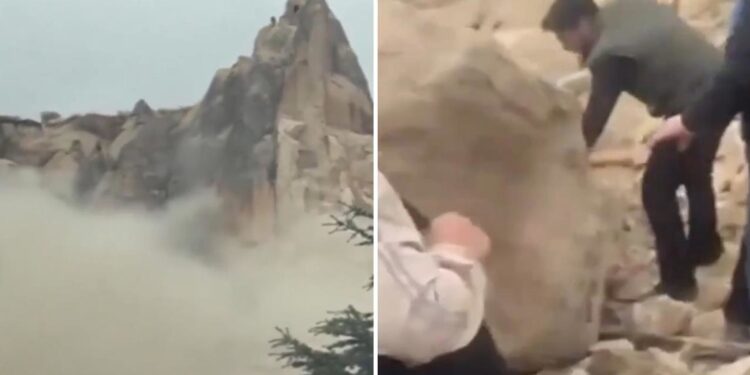 Se trata de una de las famosas chimeneas de las hadas, ubicada en Capadocia.